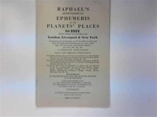 Book cover of: Raphael's Astronomical Ephemeris. By: Edwin Raphael