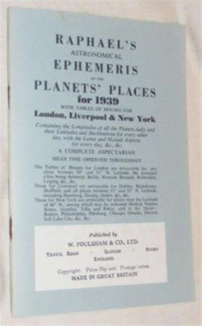 Book cover of: Raphael's Astronomical Ephemeris. By: Edwin Raphael