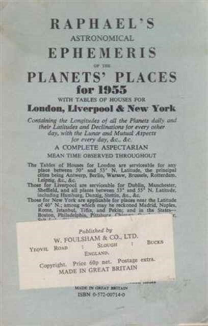 Book cover of: Raphael's Astronomical Ephemeris of the Planets' Places