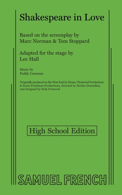 Book cover of: Shakespeare in Love (High School Edition). By: Tom Stoppard
