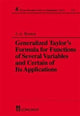 Book cover of: Generalized Taylor's Formula for Functions of Several Variables and Certain of its Applications