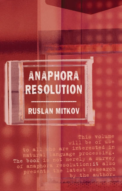 Book cover of: Anaphora Resolution