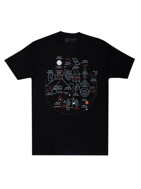 Book cover of: Haruki Murakami Novel Map Unisex T-shirt Medium