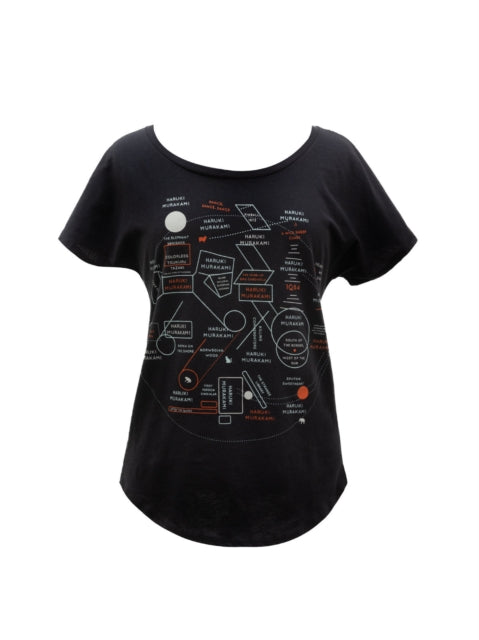 Book cover of: Haruki Murakami Novels Map Women's Relaxed Fit T-shirt Xxx-large