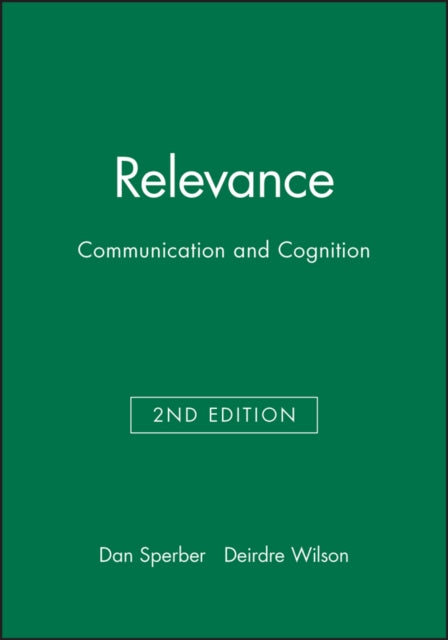 Book cover of: Relevance. By: Deirdre Wilson