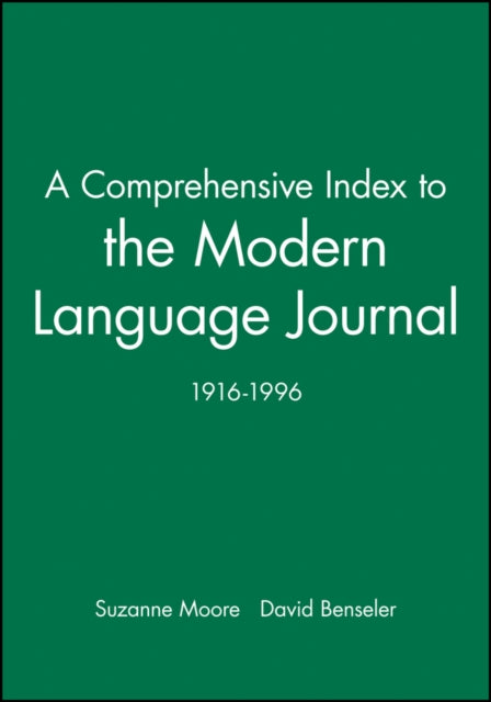 Book cover of: Comprehensive Index to the Modern Language Journal