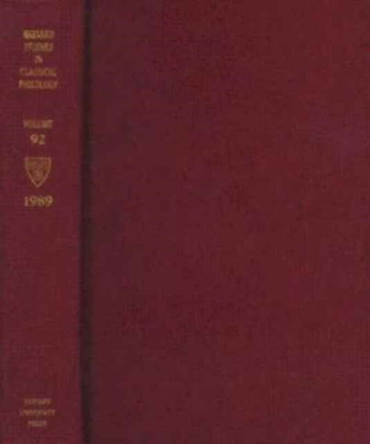 Book cover of: Harvard Studies in Classical Philology, Volume 92. By: R. J. Tarrant