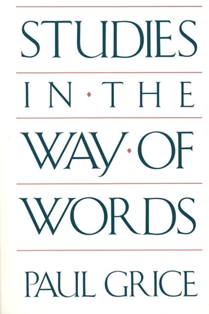 Book cover of: Studies in the Way of Words