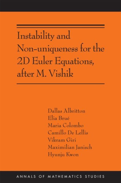 Book cover of: Instability and Non-uniqueness for the 2D Euler Equations, after M. Vishik. By: Camillo De Lellis