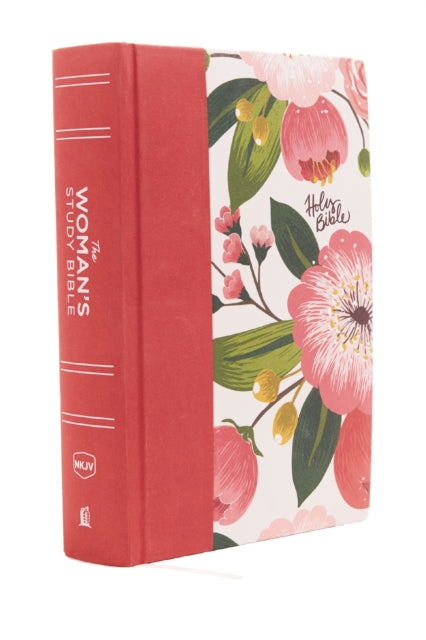 Book cover of: NKJV, The Woman's Study Bible, Cloth over Board, Pink Floral, Red Letter, Full-Color Edition. By: Dorothy Patterson