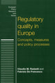 Book cover of: Regulatory Quality in Europe. By: Claudio M. Radaelli