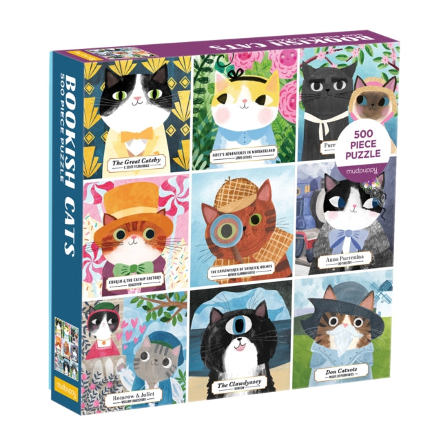Book cover of: Bookish Cats 500 Piece Family Puzzle