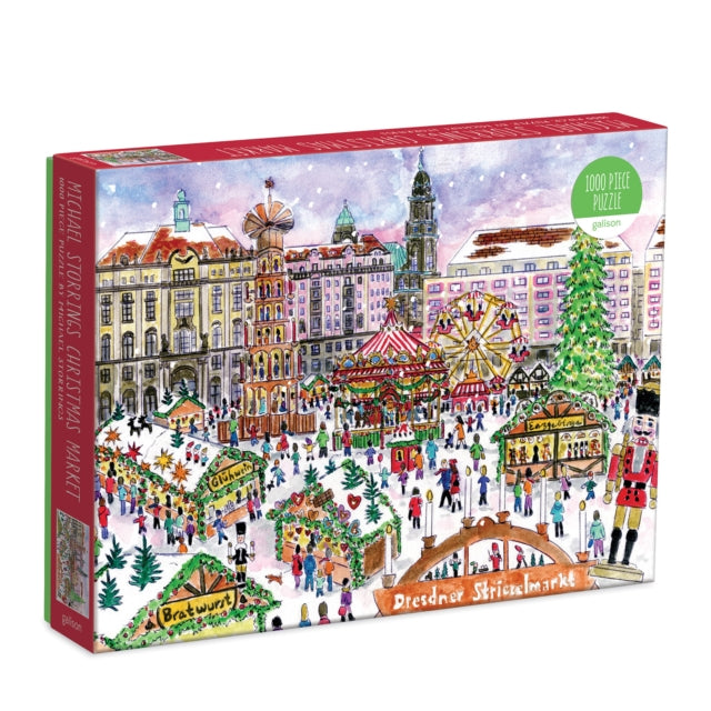 Book cover of: Michael Storrings Christmas Market 1000 Piece Puzzle. By: GALISON  MICHAEL STO