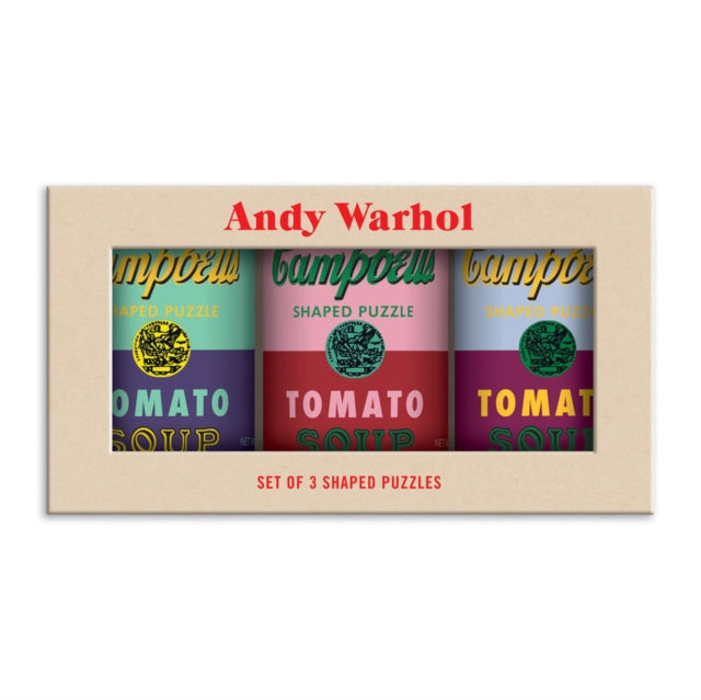 Book cover of: Andy Warhol Soup Cans Set of 3 Shaped Puzzles in Tins