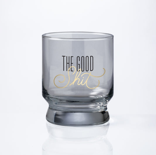 Book cover of: Good Shit Lowball Glass. By: Brass Monkey