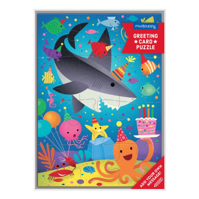 Book cover of: Shark Party Greeting Card Puzzle