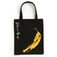 Book cover of: Warhol Banana Canvas Tote Bag - Black. By: Galison
