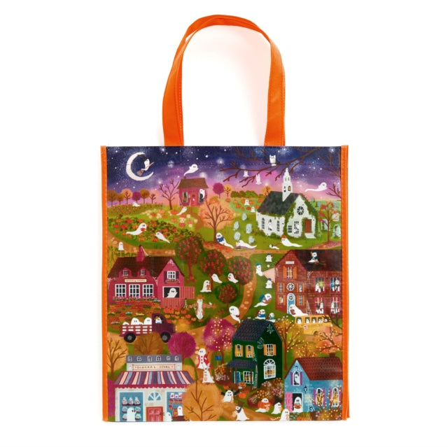 Book cover of: Joy Laforme Spooky Village Reusable Shopping Bag