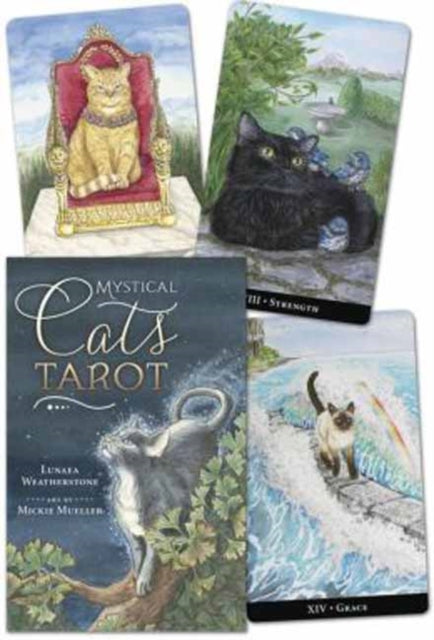Book cover of: Mystical Cats Tarot. By: Lunaea Weatherstone