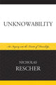Book cover of: Unknowability. By: Nicholas Rescher