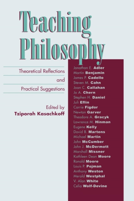 Book cover of: Teaching Philosophy. By: Tziporah Kasachkoff