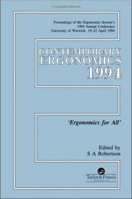 Book cover of: Contemporary Ergonomics. By: S. Robertson