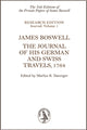Book cover of: James Boswell: The Journal of His German and Swiss Travels, 1764. By: James Boswell