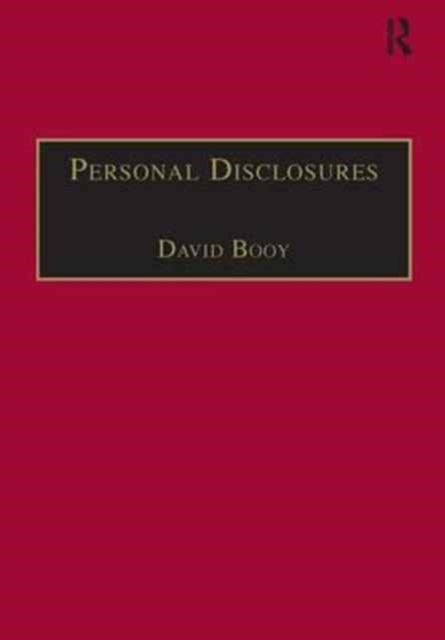 Book cover of: Personal Disclosures. By: David Booy