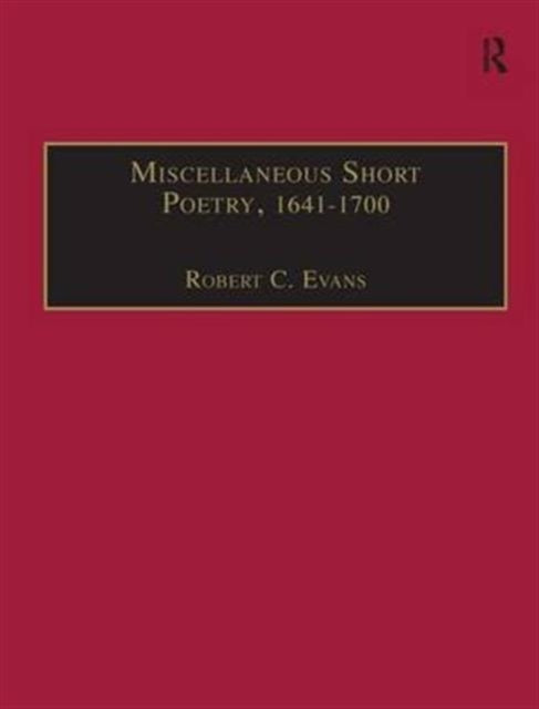 Book cover of: Miscellaneous Short Poetry, 1641–1700. By: Robert C. Evans