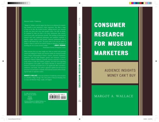 Book cover of: Consumer Research for Museum Marketers. By: Margot A. Wallace