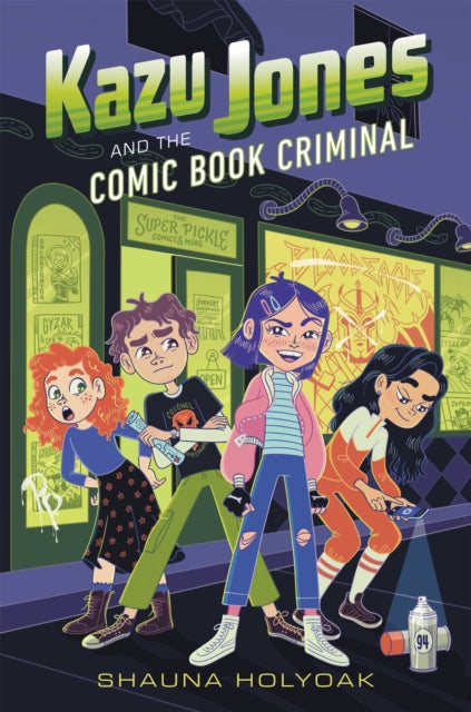 Book cover of: Kazu Jones and the Comic Book Criminal. By: Shauna Holyoak