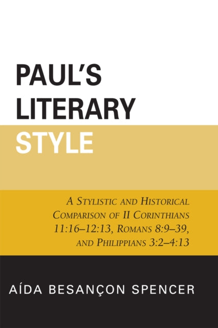 Book cover of: Paul's Literary Style. By: A'da Spencer