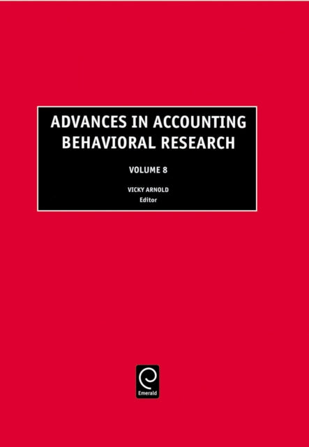 Book cover of: Advances in Accounting Behavioral Research. By: Vicky Arnold