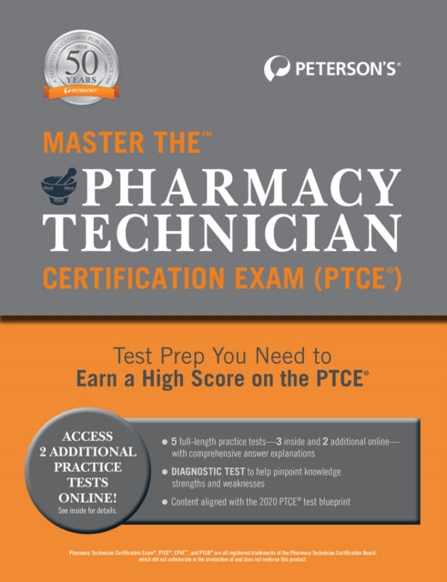 Book cover of: Master the Pharmacy Technician Certification Exam (PTCE). By: Peterson's