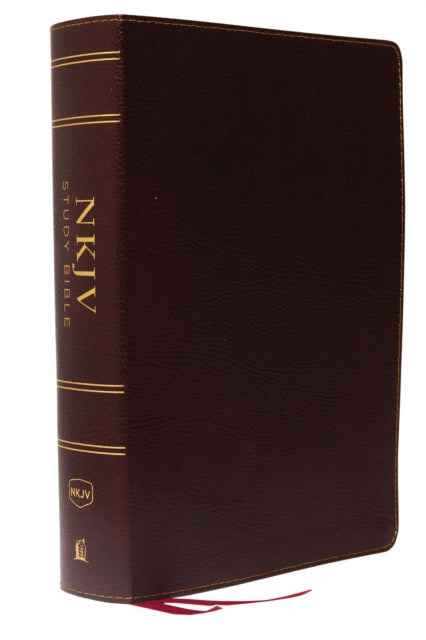 Book cover of: NKJV Study Bible, Bonded Leather, Burgundy, Full-Color, Comfort Print. By: Thomas Thomas Nelson