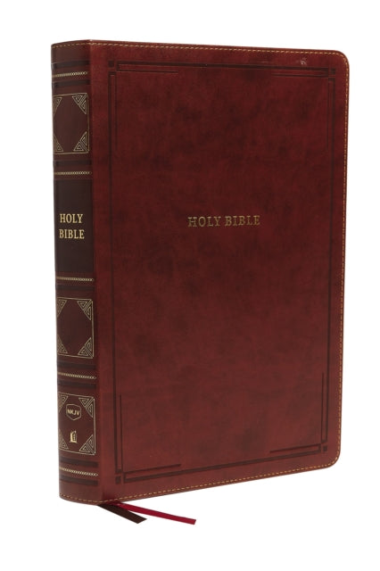 Book cover of: NKJV Holy Bible, Super Giant Print Reference Bible, Brown Leathersoft, 43,000 Cross references, Red Letter, Comfort Print: New King James Version. By: Thomas Thomas Nelson
