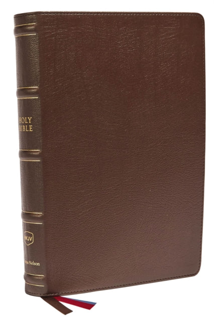 Book cover of: NKJV, Large Print Verse-by-Verse Reference Bible, Maclaren Series, Genuine Leather, Brown, Comfort Print. By: Thomas Thomas Nelson