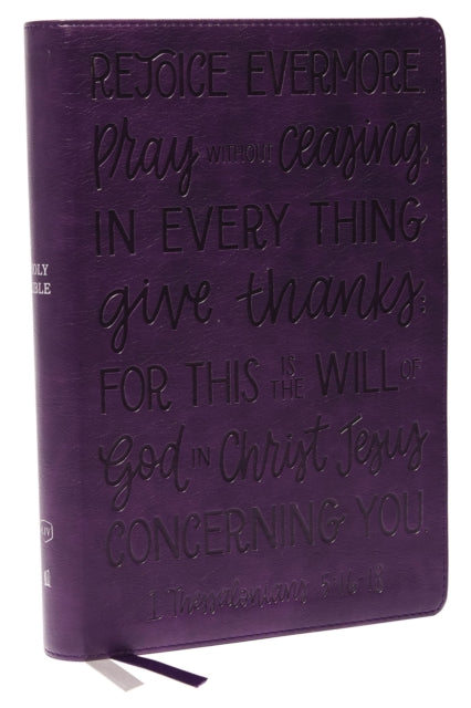 Book cover of: KJV Holy Bible: Large Print with 53,000 Cross References, Purple Leathersoft, Red Letter, Comfort Print (Thumb Indexed): King James Version (Verse Art Cover Collection). By: Zondervan Publishing Company