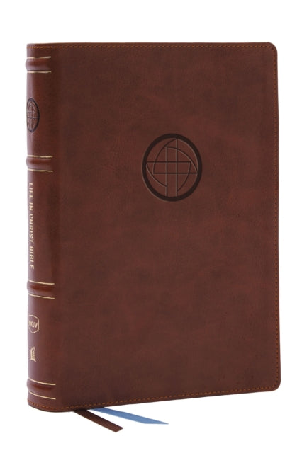 Book cover of: Life in Christ Bible: Discovering, Believing, and Rejoicing in Who God Says You Are  (NKJV, Brown Leathersoft, Thumb Indexed, Red Letter, Comfort Print). By: Zondervan