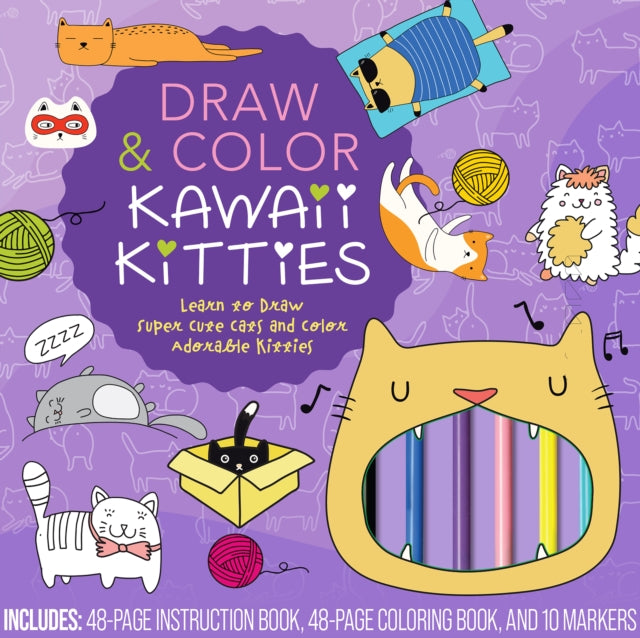 Book cover of: Draw & Color Kawaii Kitties Kit