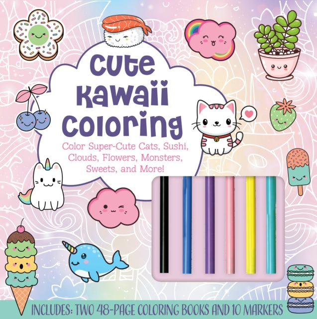 Book cover of: Cute Kawaii Coloring Kit