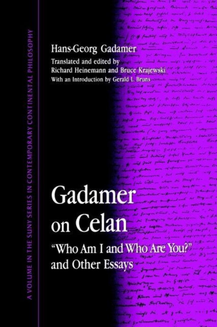 Book cover of: Gadamer on Celan