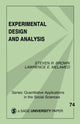 Book cover of: Experimental Design and Analysis