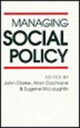 Book cover of: Managing Social Policy