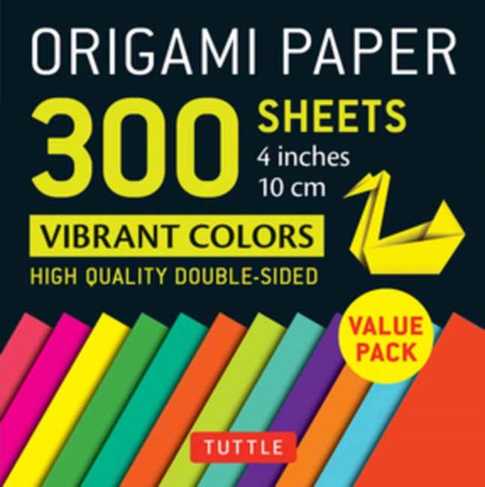 Book cover of: Origami Paper 300 sheets Vibrant Colors 4" (10 cm). By: Tuttle Tuttle Studio