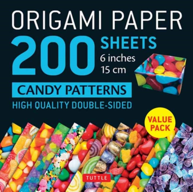 Book cover of: Origami Paper 200 sheets Candy Patterns 6" (15 cm). By: Tuttle Tuttle Studio