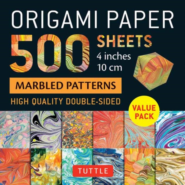 Book cover of: Origami Paper 500 sheets Marbled Patterns 4" (10 cm). By: Tuttle Tuttle Studio