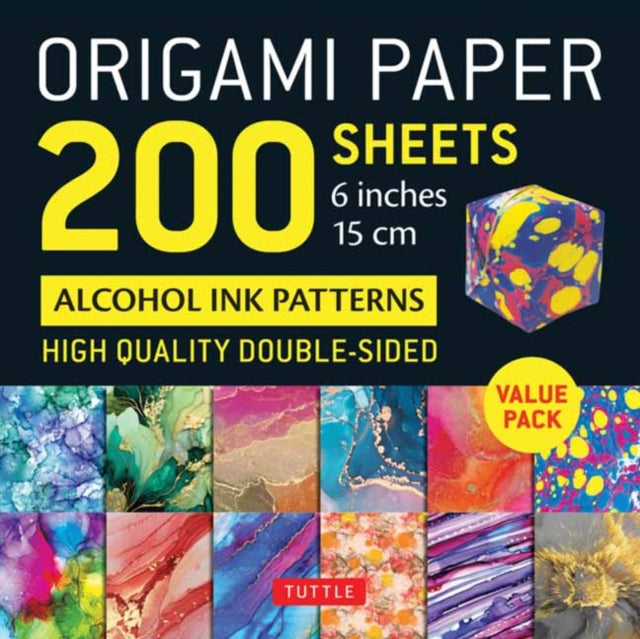 Book cover of: Origami Paper 200 sheets Alcohol Ink Patterns 6" (15 cm). By: Tuttle Tuttle Studio