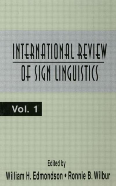 Book cover of: International Review of Sign Linguistics