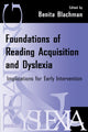 Book cover of: Foundations of Reading Acquisition and Dyslexia. By: Benita A. Blachman